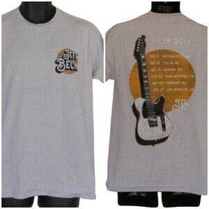 JEFF BECK Concert Tshirt, M/L, Gray, Guitar, 2019, Long sleeves, 2 Sided, Tour